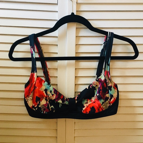 kate spade Other - KATE SPADE Navy Floral Bikini Top